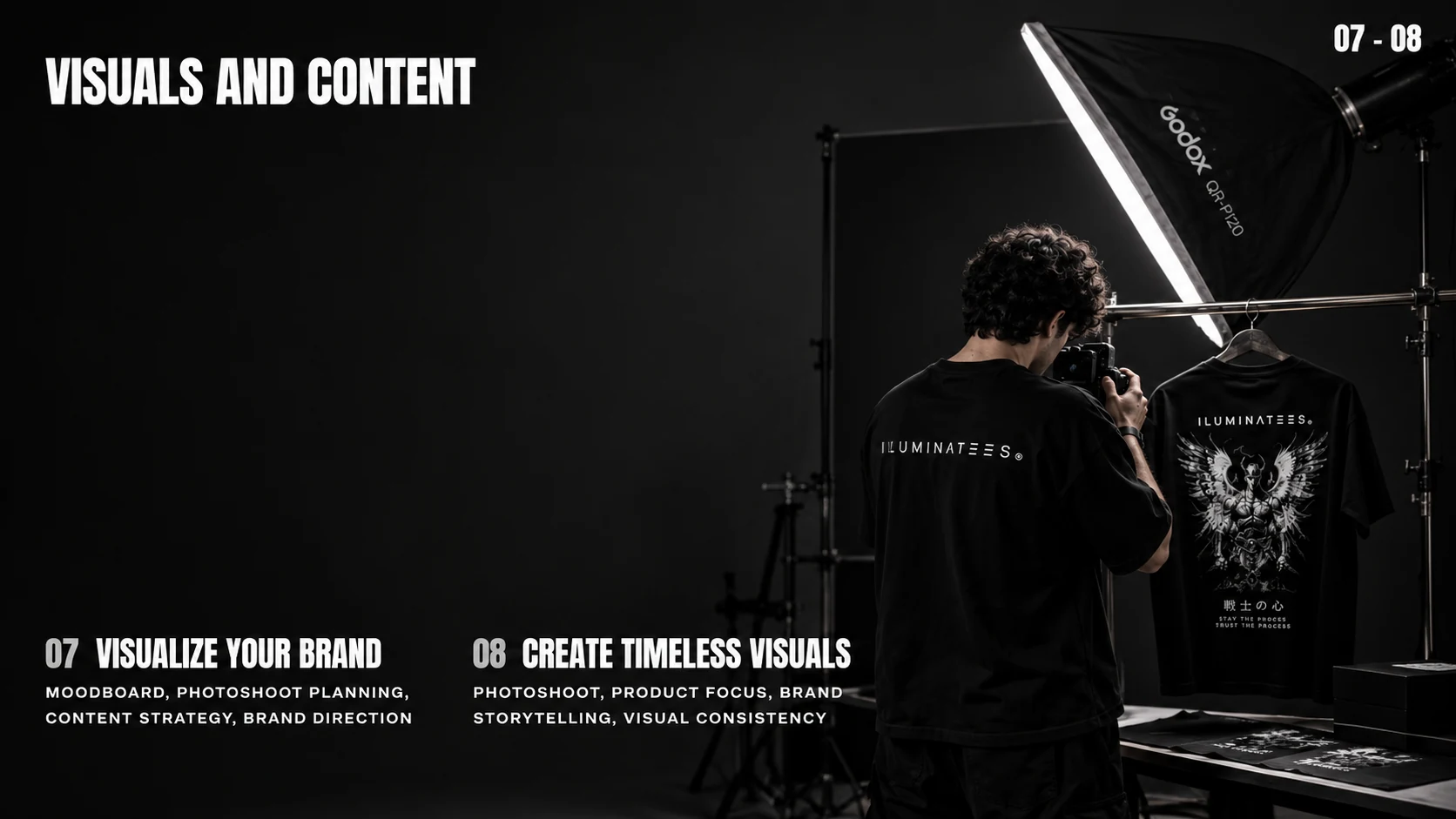 Modules 07 and 08: Visualize your brand (moodboard, photoshoot planning, content strategy, brand direction) and Create timeless visuals (photoshoot, product focus, brand storytelling, visual consistency)