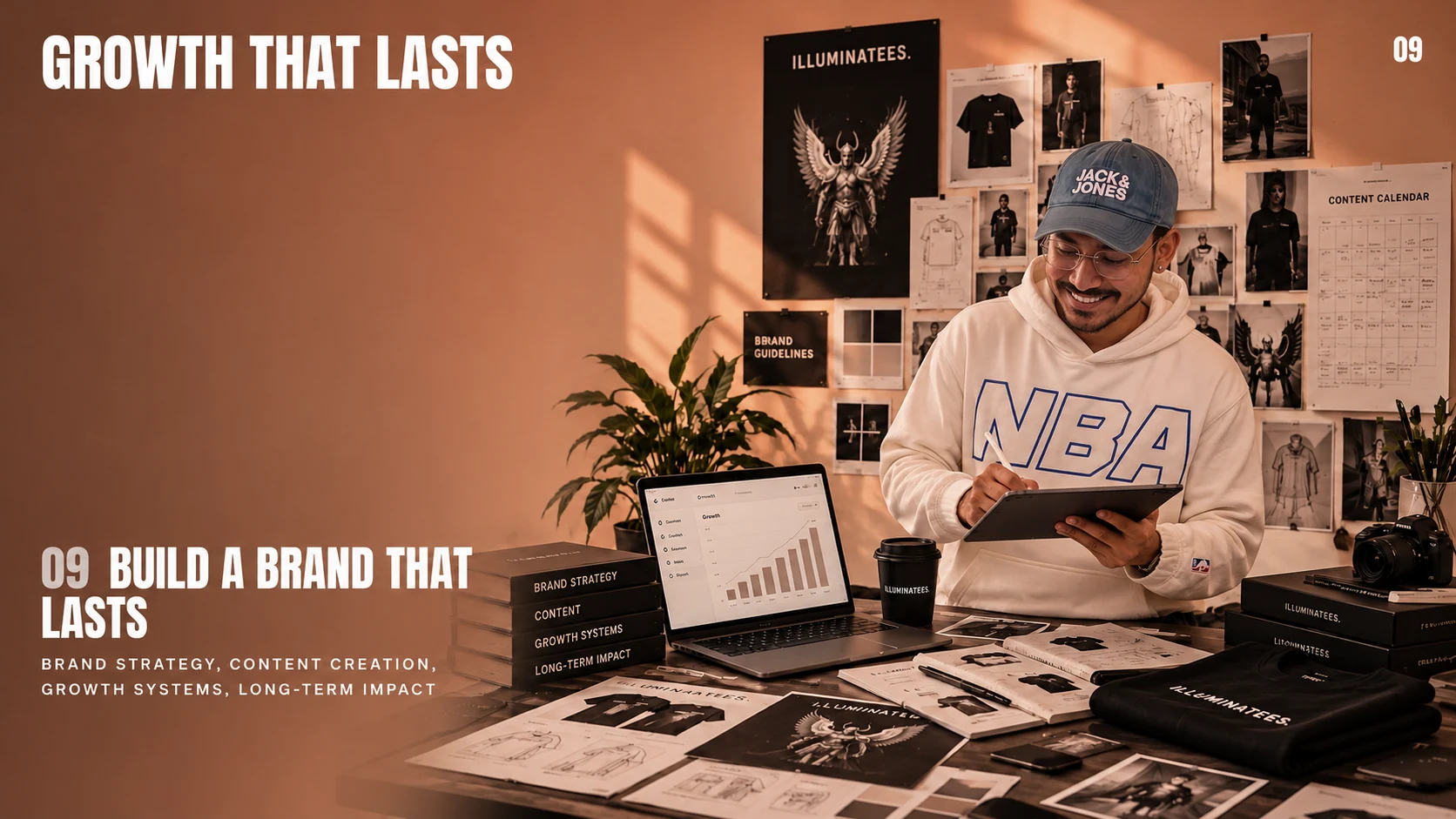 Module 09: Build a brand that lasts (brand strategy, content creation, growth systems, long-term impact)