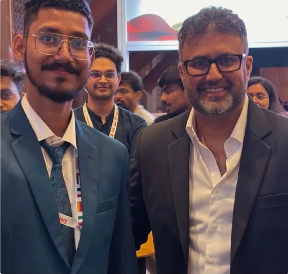 Aman with Viraj Bahl, founder of Veeba